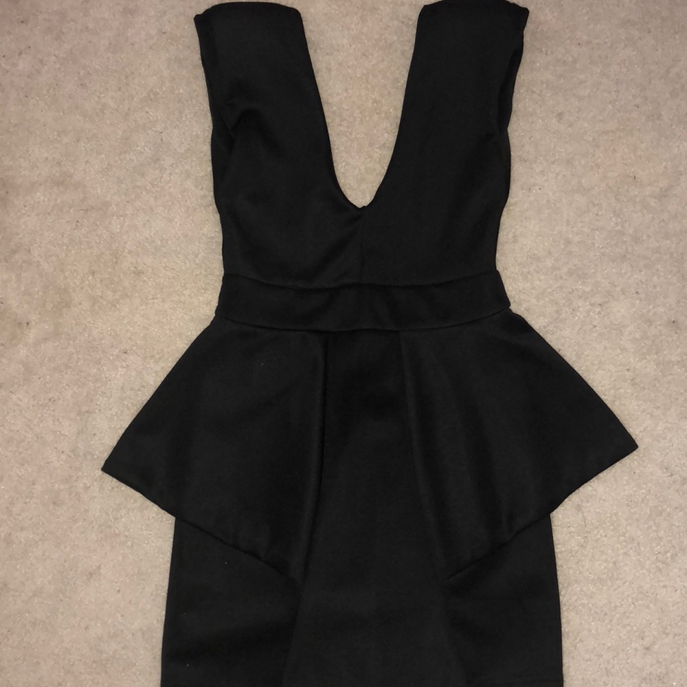 Black peplum dress